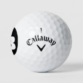 Balles De Golf Monogramme moderne Noir et Blanc Gras Initiales (Logo)