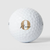 Balles De Golf Monogramme moderne O & Nom initial Personnalisé (Devant)