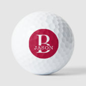 Balles De Golf Monogramme moderne personnalisé initial et nom rou (Recto)