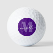 Balles De Golf Monogramme moderne violet élégant (Recto)