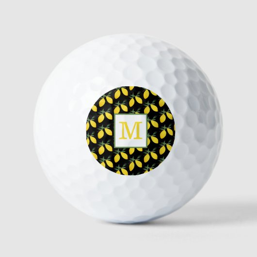 Balles De Golf Monogramme Motif Citrus citron (Recto)