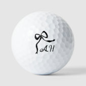 Balles De Golf Monogramme Noir Bow (Recto)