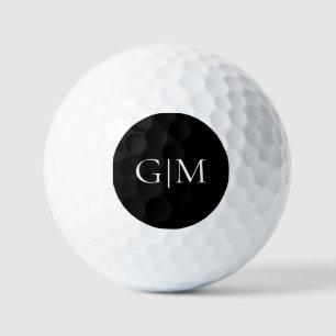 Balles De Golf Monogramme Noir et Blanc