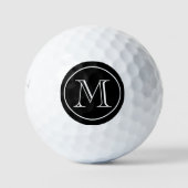 Balles De Golf Monogramme noir et blanc (Devant)