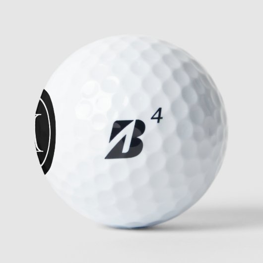 Balles De Golf Monogramme noir et blanc (Logo)