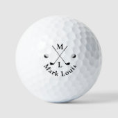 Balles De Golf Monogramme noir et blanc . logo personnalisé (Recto)