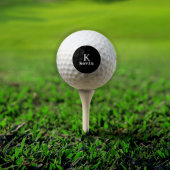 Balles De Golf Monogramme noir initial nom personnalisé