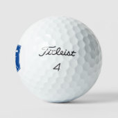 Balles De Golf Monogramme Nom bleu Personnalisé (Logo)