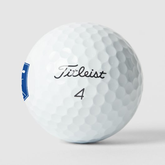 Balles De Golf Monogramme Nom bleu Personnalisé (Logo)