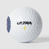 Balles De Golf Monogramme octogonal blanc et marine Prépa (Logo)