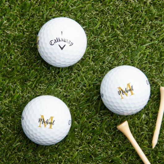 Balles De Golf Monogramme or Modèle 3 pack Warbird (Herbe in situ)