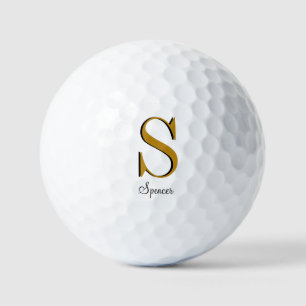Balles De Golf Monogramme Or Nom personnalisé Boules de golf init
