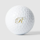 Balles De Golf Monogramme or R (Recto)