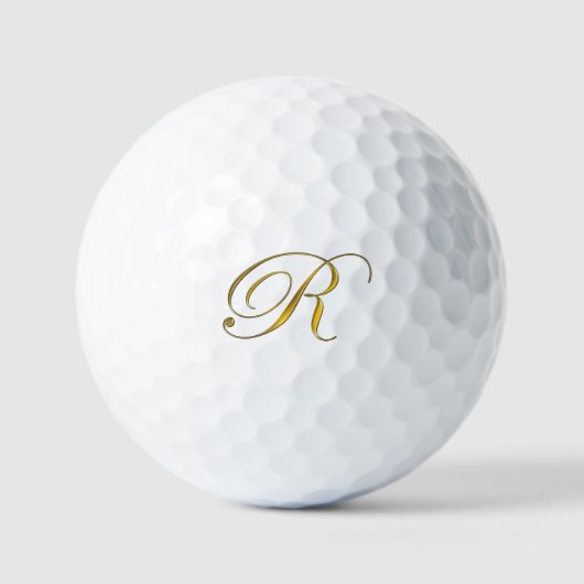 Balles De Golf Monogramme or R (Recto)