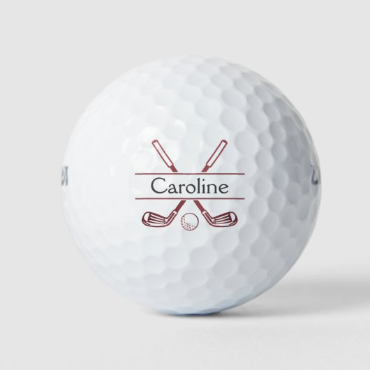 Balles de Golf Monogramme Or Rose Clubs de Golf (Devant)