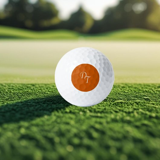 Balles De Golf Monogramme - orange brûlée