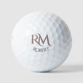 Balles De Golf Monogramme personnalisé à deux couches avec prénom (Devant)