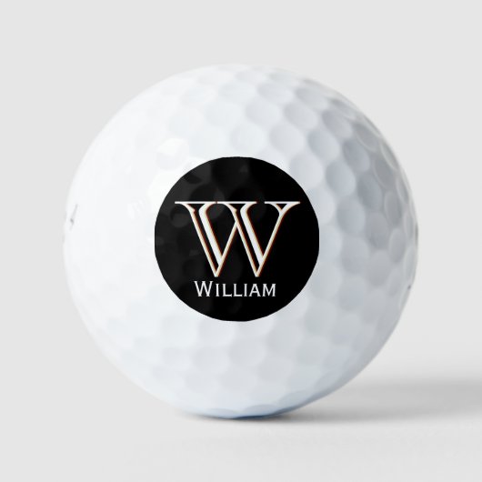 Balles De Golf Monogramme personnalisé à trois couches avec préno (Devant)