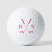 Balles De Golf Monogramme personnalisé Boules de golf rose initia (Recto)