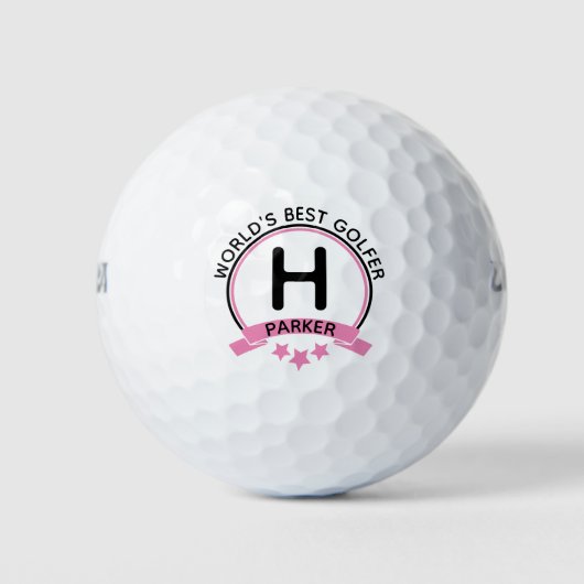 Balles De Golf Monogramme personnalisé du meilleur Golfer rose du (Devant)