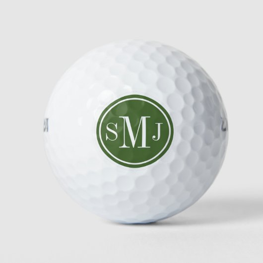 Balles De Golf Monogramme personnalisé et cadre arbre (Devant)