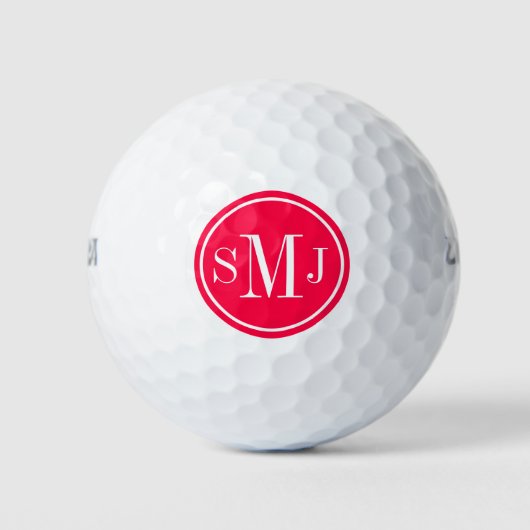 Balles De Golf Monogramme personnalisé et cadre Rose américain (Devant)