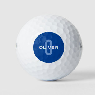 Balles De Golf Monogramme personnalisé Nom bleu blanc