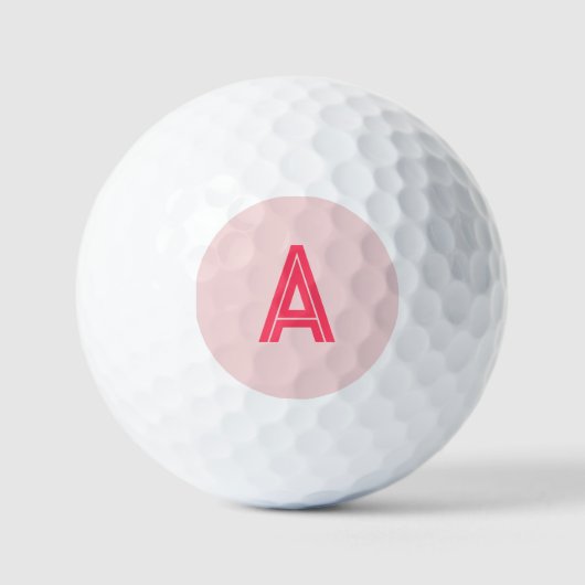 Balles De Golf Monogramme personnalisé rose (Recto)