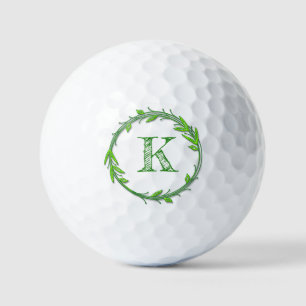 Balles De Golf Monogramme personnalisé vert design personnalisé