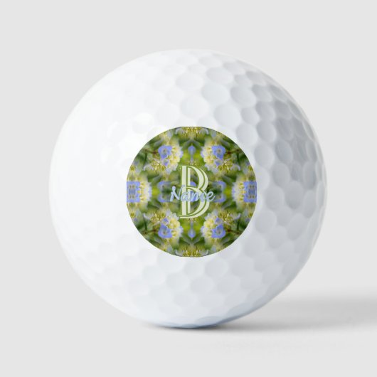 Balles De Golf Monogramme personnalisé Votre initiale Nom Fleur d (Recto)