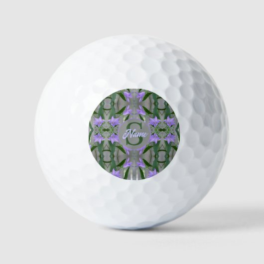 Balles De Golf Monogramme personnalisé Votre initiale Nom Fleurs (Recto)