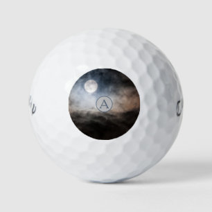 Balles De Golf Monogramme pleine lune personnalisée