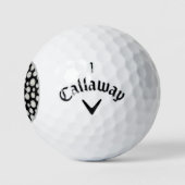 Balles De Golf Monogramme Pois noir et gris (Logo)