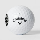 Balles De Golf Monogramme Pois noir et gris (Logo)