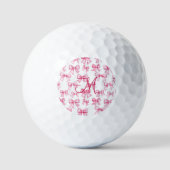 Balles De Golf Monogramme Première Bow rose Coquette Cadeau esthé (Recto)