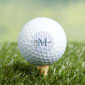 Balles De Golf Monogramme Rayure Bleue Joyeux Anniversaire Garçon (T-shirt Insitu)