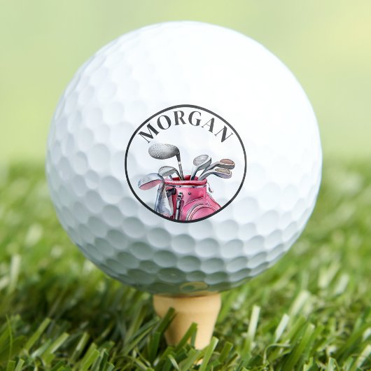 Balles De Golf Monogramme Rose