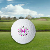 Balles De Golf Monogramme Rose Black Stars