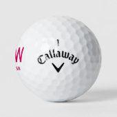 Balles De Golf Monogramme rose chaud moderne (Logo)