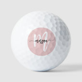Balles De Golf Monogramme rose élégant moderne (Recto)