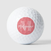 Balles De Golf Monogramme rose gras initial moderne personnalisé (Recto)