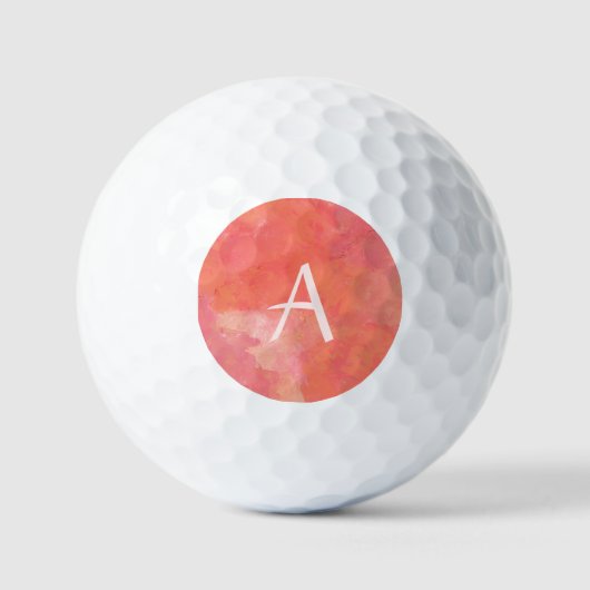 Balles De Golf Monogramme rose moderne (Recto)