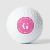 Balles De Golf Monogramme rose moderne Audacieux Femmes initiales (Recto)