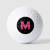 Balles De Golf Monogramme rose moderne Nom Initiales Personnalisé (Recto)