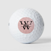 Balles De Golf Monogramme rose Parties scintillant or | Girly Mod (Devant)