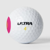 Balles De Golf Monogramme rose simple Moderne Design Gras (Logo)