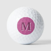 Balles De Golf monogramme rose vif, (Recto)