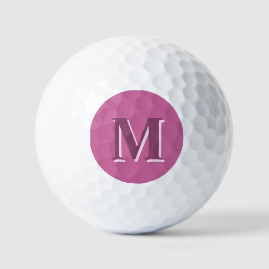 Balles De Golf monogramme rose vif, (Recto)