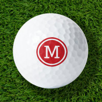 Monogramme rouge Boules de golf personnalisées