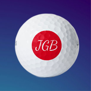 Balles De Golf Monogramme rouge et blanc ou choisir un Arrière -
